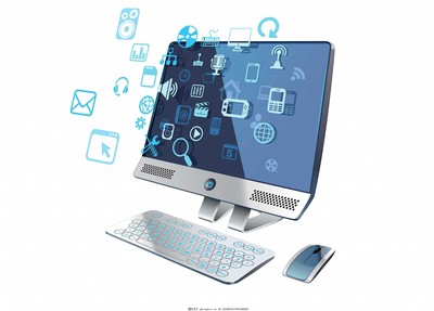 灰色科技電腦 卡通元素中的科技魅力